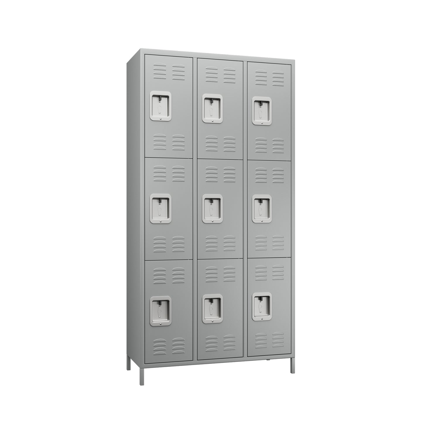 GREATMEET Metal Locker for School Office Gym Bedroom,9 Doors Black Steel Storage Locker Cabinet for Employees, Industrial Storage Locker, Assembly Required