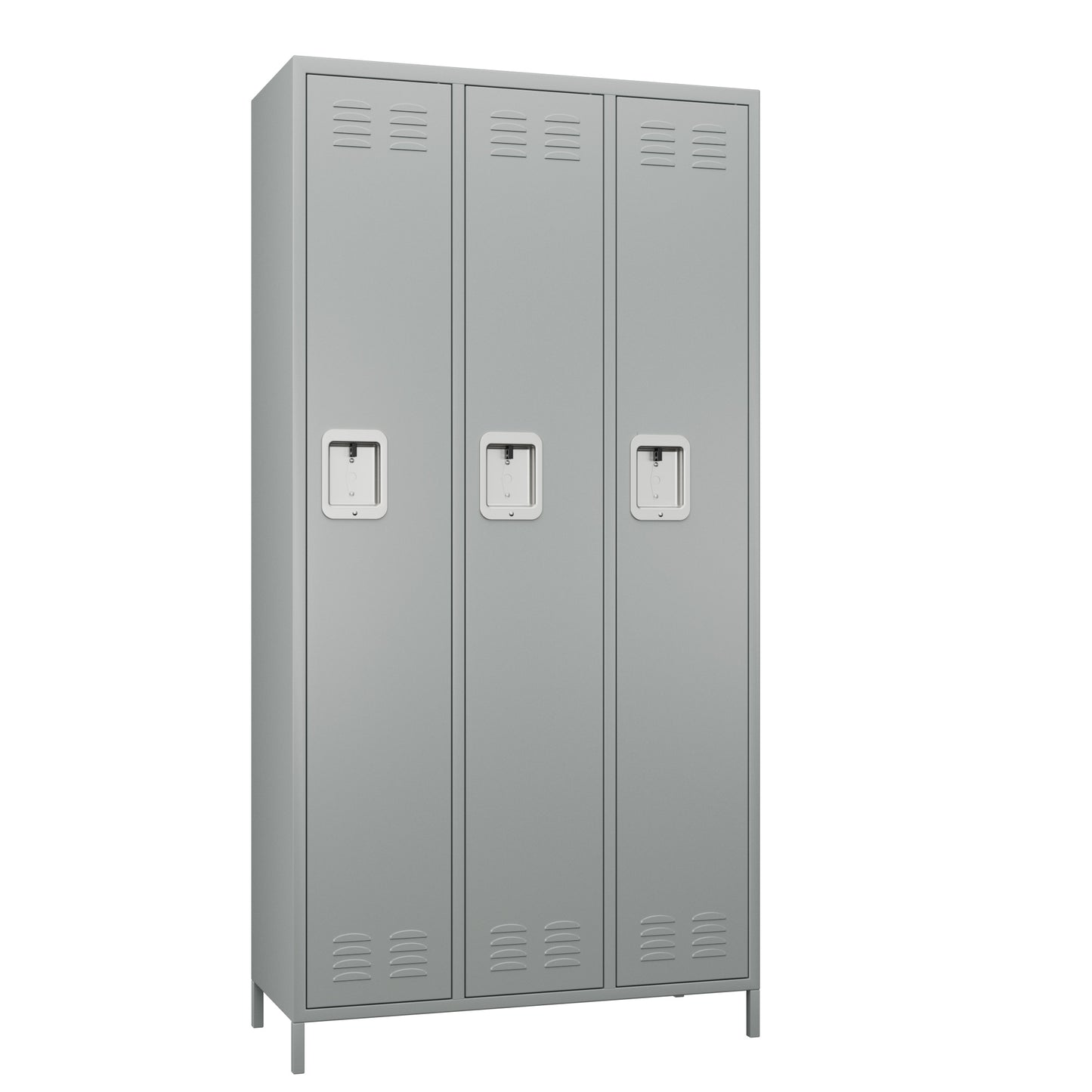 GREATMEET Metal Locker for School Office Gym Home,3 Doors Steel Storage Locker Cabinet for Employees,Industrial Storage Locker with 6 Shelves and 6 Hooks