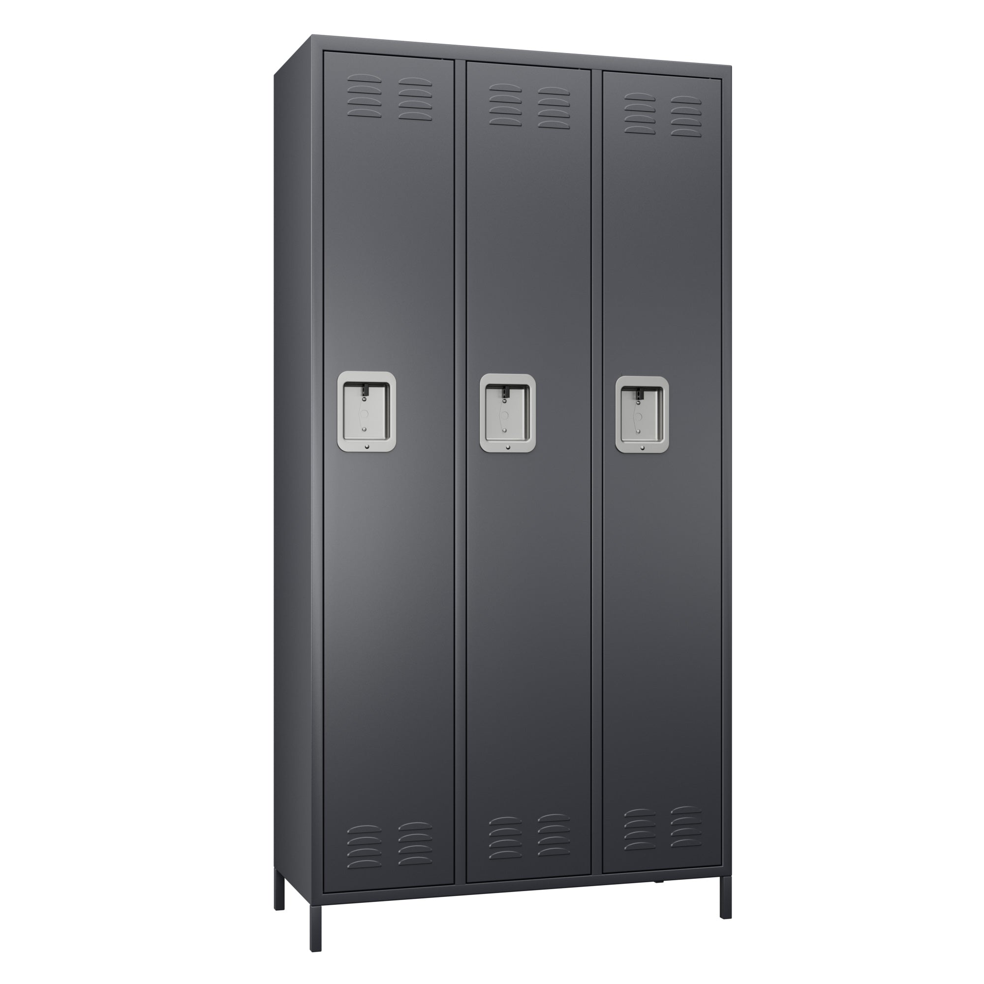 GREATMEET Metal Locker for School Office Gym Home,3 Doors Steel Storage Locker Cabinet for Employees,Industrial Storage Locker with 6 Shelves and 6 Hooks