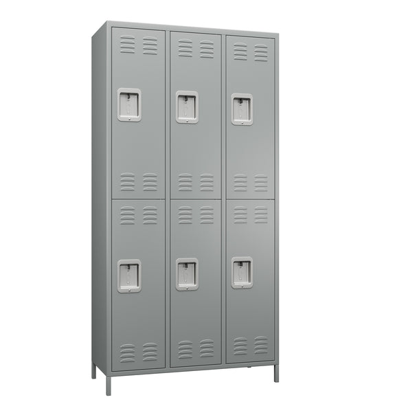 GREATMEET Metal Lockers for Employees School Office Gym Home lockers Storage,6 Doors Metal Storage Locker Cabinet with 6 Shelves and 12 Hooks