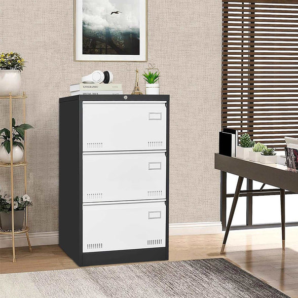GREATMEET 2 Drawer Lateral File Cabinet,Metal Filing Cabinet with Lock,Locking Storage File Cabinet for Hanging Files,Office Lateral File Cabinets for Letter/Legal/F4/A4 Size,Black-2Drawer