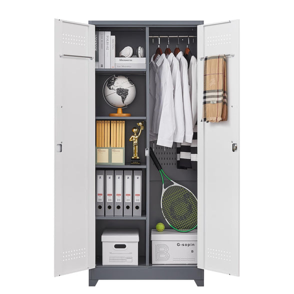 Gangmei Metal Broom Storage Cabinet with Rod.Cleaning Tool